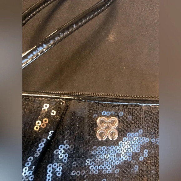 Sequin Cinch Bucket Bag Black Small Purse & Coach Wristlet in Great Condition - Picture 3 of 15